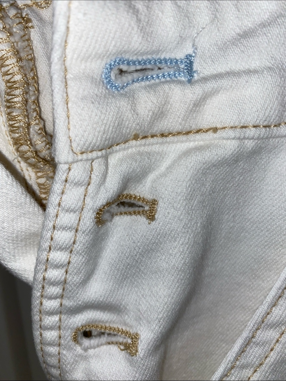 Pilcro Cream Denim Short Overalls - Picture 7 of 9